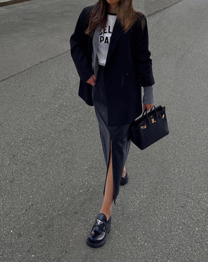 Vegan Leather Skirt in Black