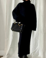 Elastic Waist Midi Skirt in Black