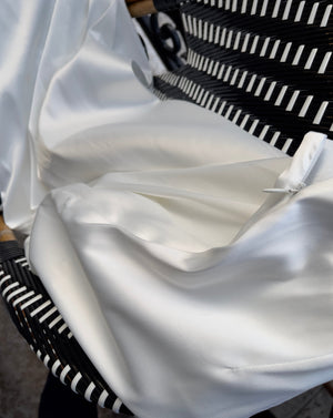 Satin Maxi Skirt in White