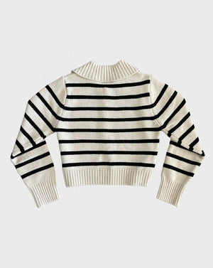 Striped Zip Cardigan Sweater