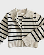 Striped Zip Cardigan Sweater